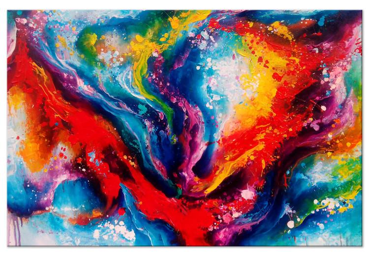 Canvas Print Spacetime (1-piece) Wide - abstract colorful strokes