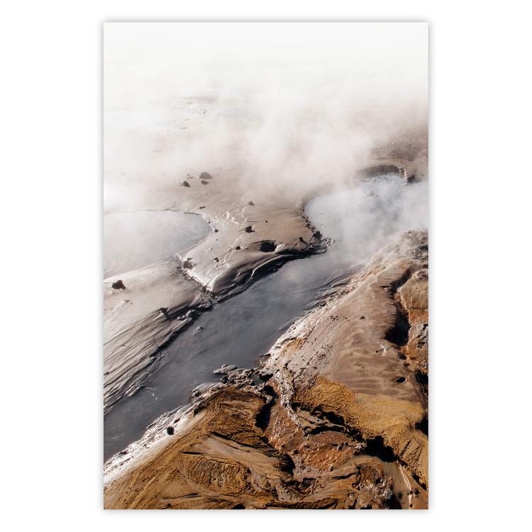 Poster Hot Springs - landscape of warm and steaming water springs amidst mountains