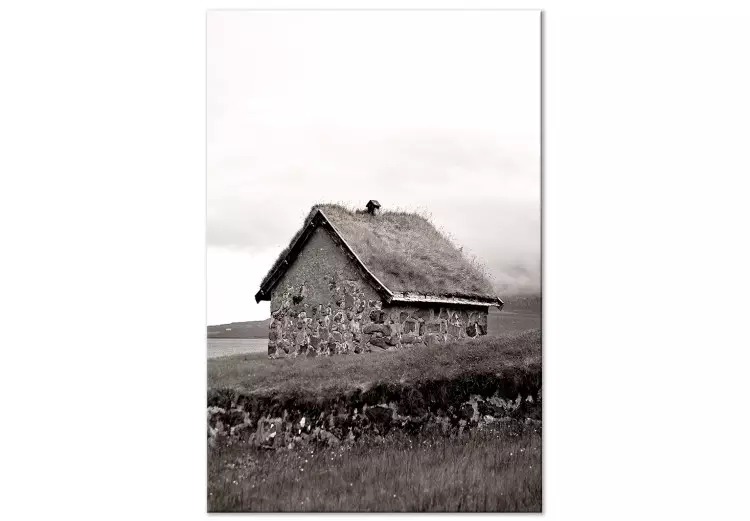 Canvas Print Fisherman's Hut (1-piece) Vertical - landscape of mountain architecture