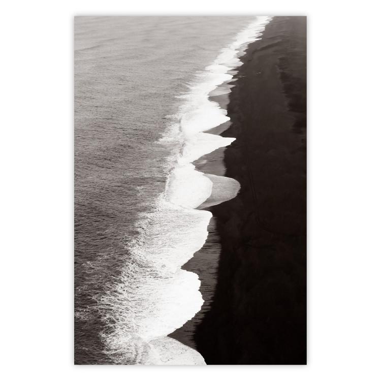 Poster Balance of Opposites - monochromatic seascape with beach