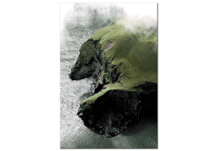 Canvas Print Marriage of Sea and Land (1-piece) Vertical - landscape of a misty cliff