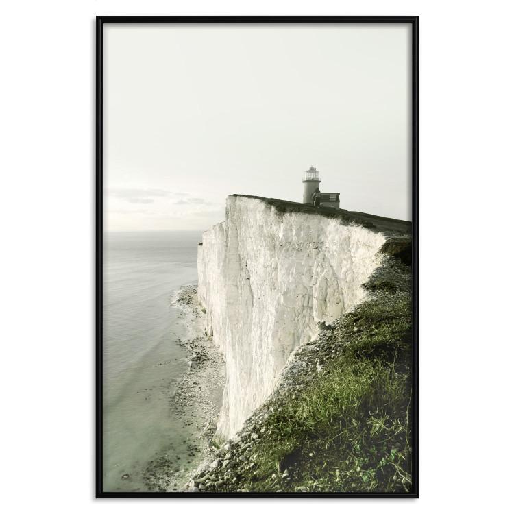 Poster On the Edge - landscape of a gigantic cliff with a lighthouse on top