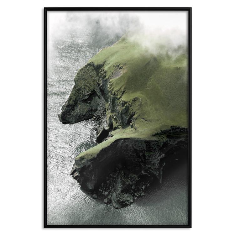 Poster Marriage of Sea and Land - seascape and cliffs on a green island