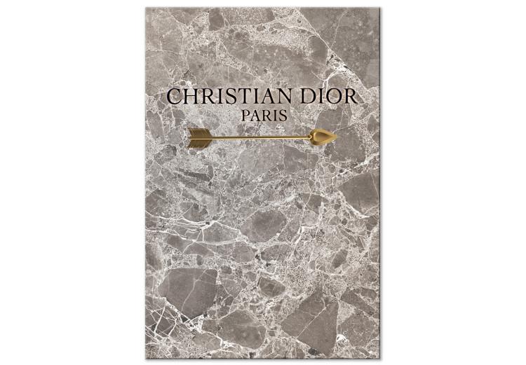 Canvas Print Christian Dior (1-piece) Vertical - fashion brand name on marble
