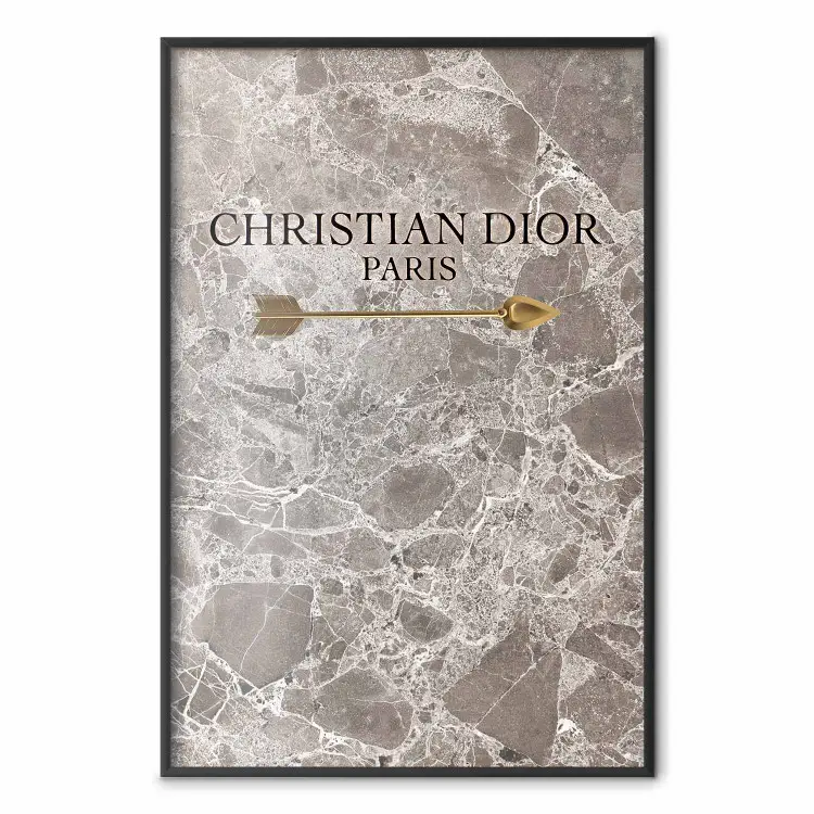 Christian Dior - English text on an abstract marble background
