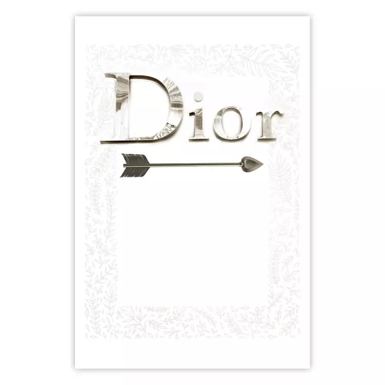 Poster Silver Dior - English text with a slight floral motif