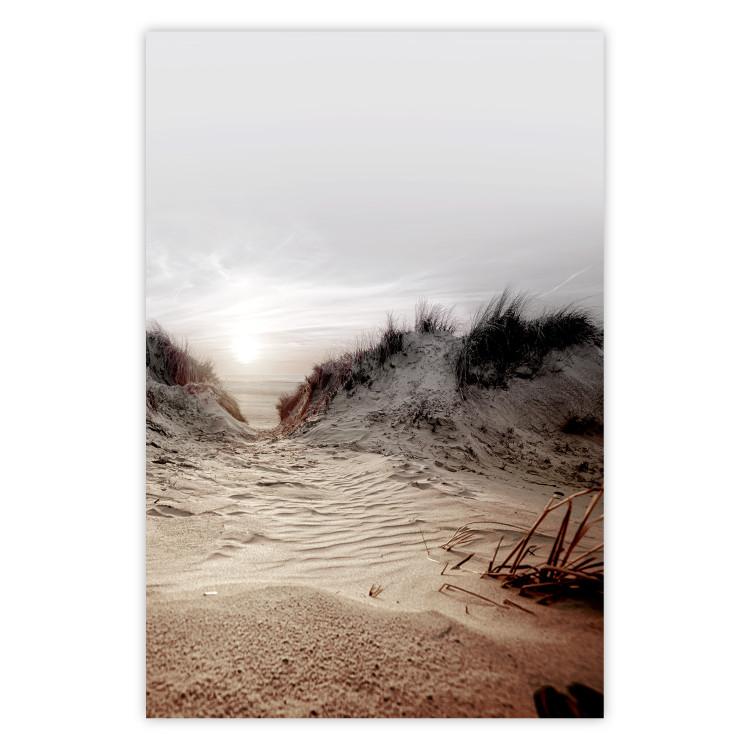 Poster Path Through Dunes - landscape of a sandy beach against a clear sky
