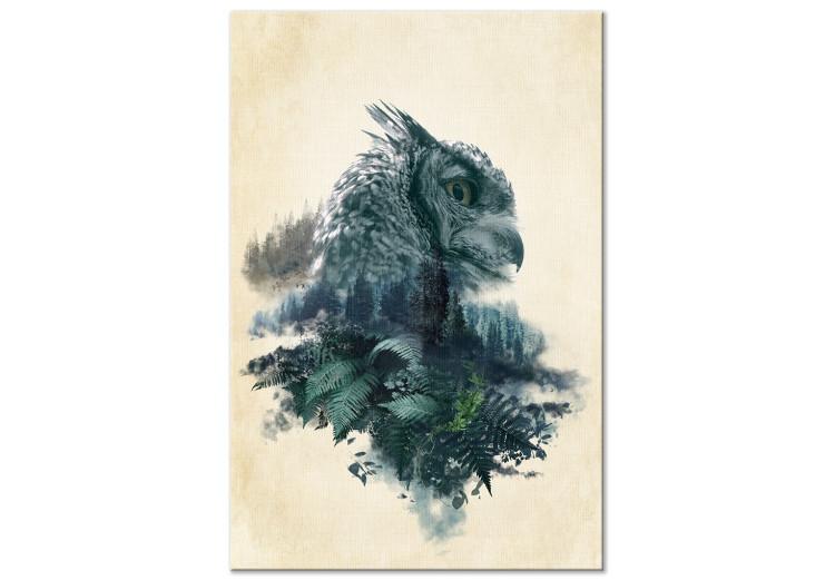 Canvas Print Wisdom of Nature (1-piece) Vertical - abstract depiction of a bird