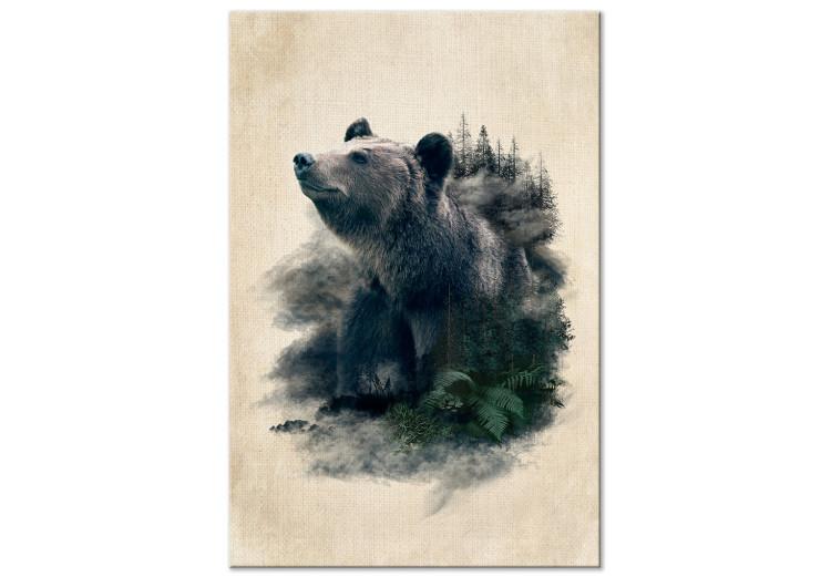 Canvas Print Bear Valley (1-piece) Vertical - animal emerging from the woods