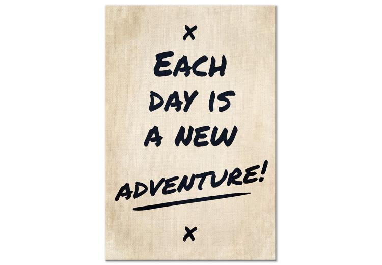 Canvas Print Each Day is a New Adventure! (1-piece) Vertical - English quote
