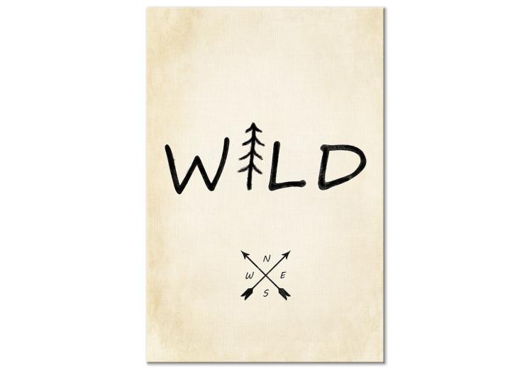 Canvas Print Wild Nature (1-piece) Vertical - English text with a tree