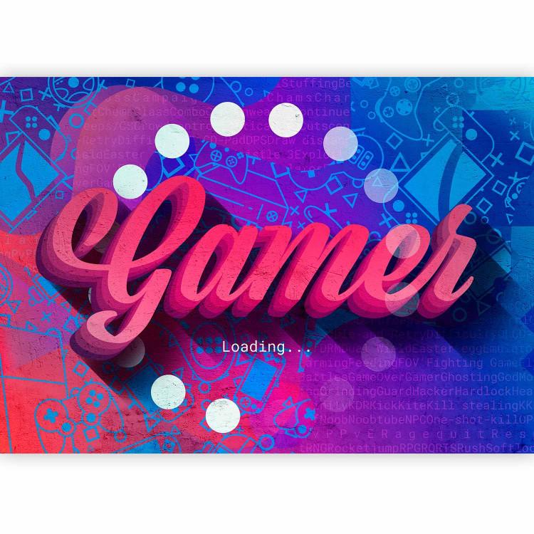 Hobby - modern English lettering on a colourful background with a game motif