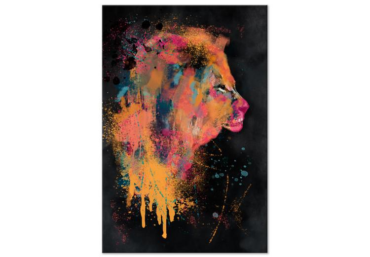 Canvas Print Lion's Moods (1-piece) Vertical - abstract colorful animal