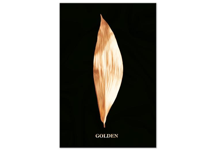 Canvas Print Modest Elegance (1-piece) Vertical - abstract golden leaf