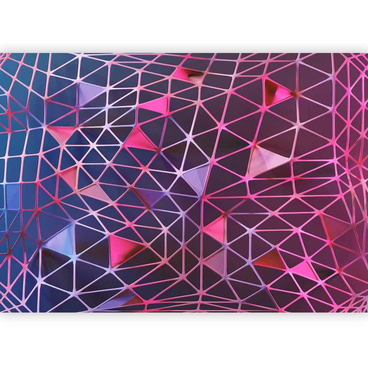 Geometric grid - a combination of triangles in shades of purple and pink