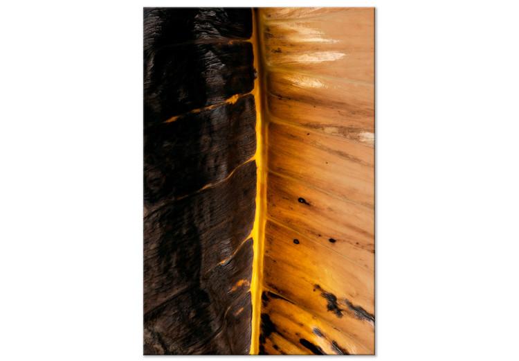 Canvas Print Sunny Contrast (1-piece) Vertical - landscape of fiery leaf