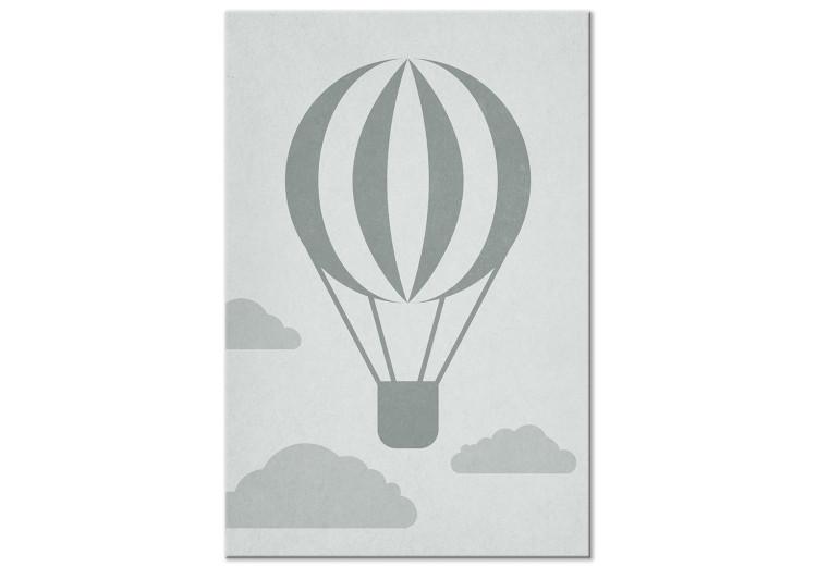 Canvas Print Balloon Journey (1-piece) Vertical - pastel landscape of balloon and clouds