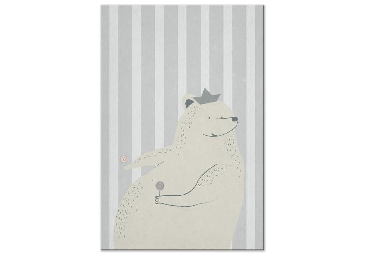 Canvas Print Sweet Tooth Bear (1-piece) Vertical - pastel depiction of a bear