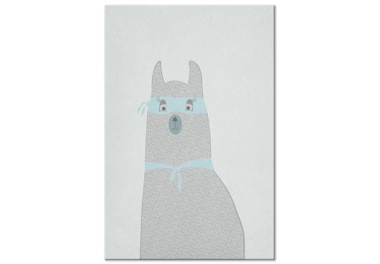 Canvas Print Mysterious Llama (1-piece) Vertical - funny pastel alpaca