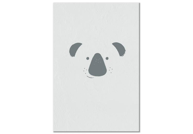 Canvas Print Smiling Koala (1-piece) Vertical - animal on a gray background