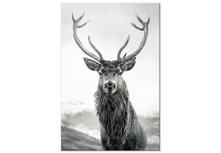Canvas Print Lord of Autumn (1-piece) Vertical - black and white animal portrait
