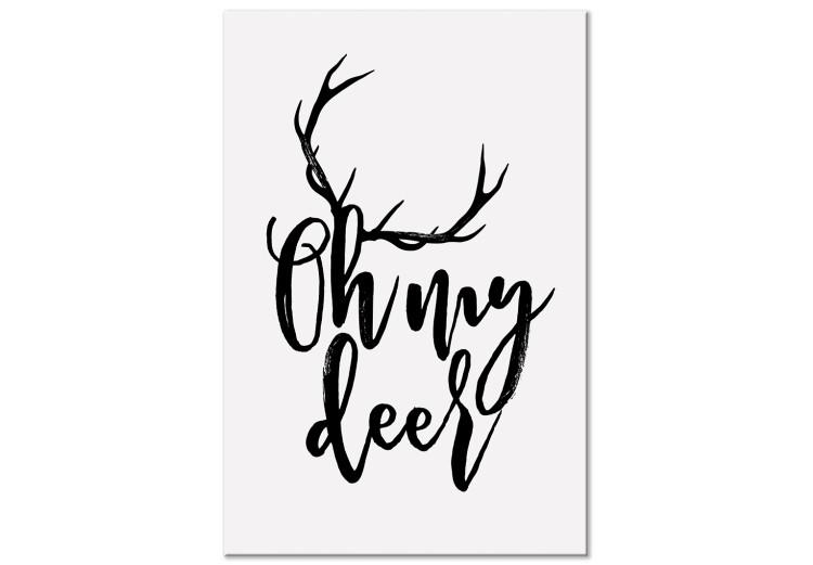 Canvas Print My deer - winter line art graphic with an English inscription