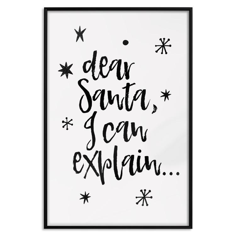 Poster Dear Santa, I can explain... - holiday black text on a light background