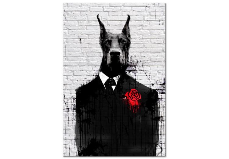 Canvas Print Doberman in a Suit (1-piece) Vertical - abstract animal
