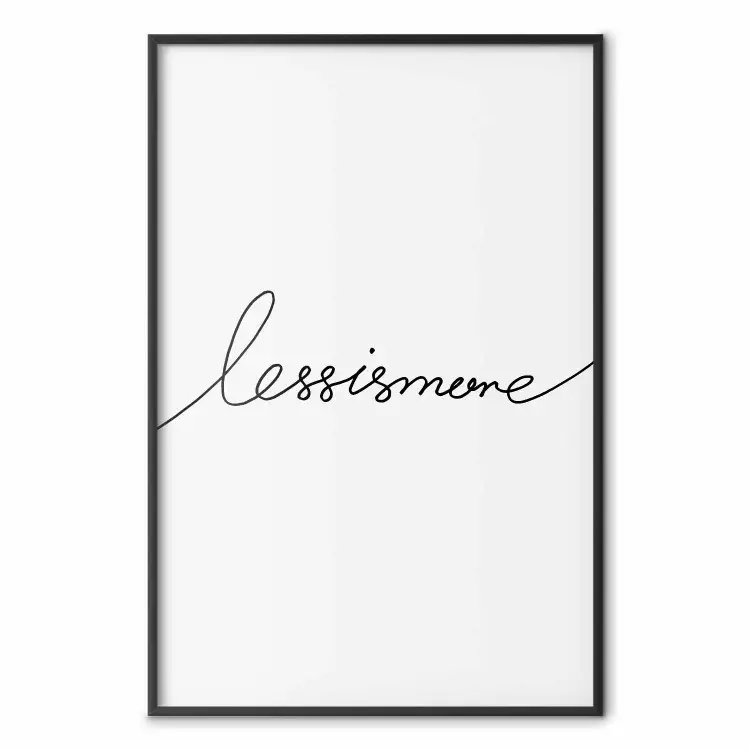 Less is more - black English text on a light gray background