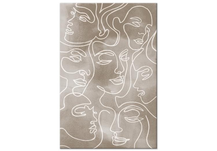 Canvas Print Unity in Diversity (1-piece) Vertical - minimalist line art