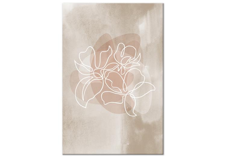 Canvas Print Blossom of Scent (1-piece) Vertical - abstract floral line art