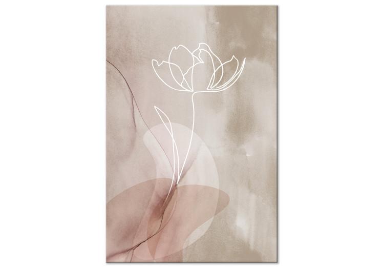 Canvas Print Expanded Trace (1-piece) Vertical - floral motif line art