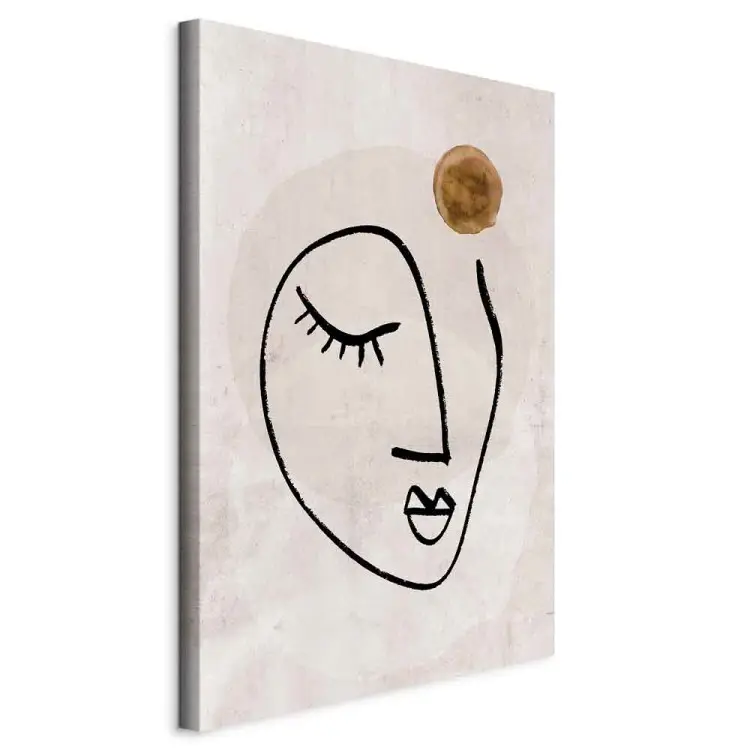 Romantic Thought Vertical - face line art in a boho motif