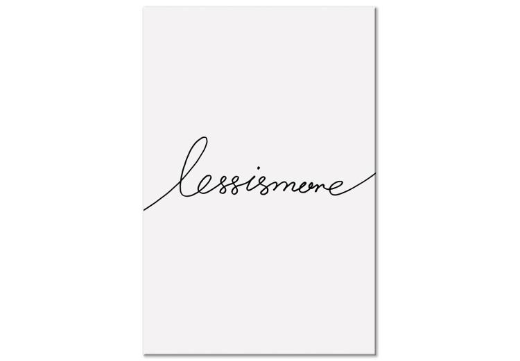 Canvas Print Less is More (1-piece) Vertical - black and white English inscription