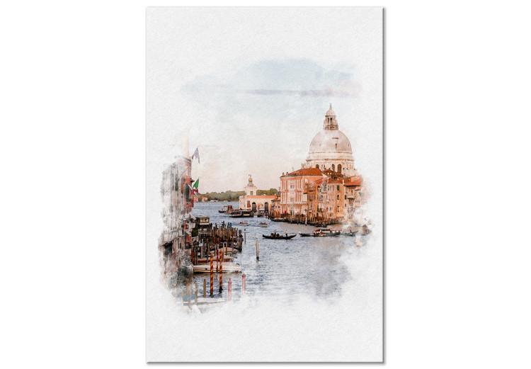 Canvas Print Watercolor Venice (1-piece) Vertical - painted cityscape