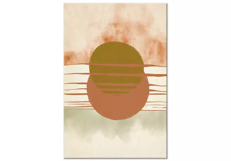 Canvas Print Abstract sunset - japandi style artwork with circles
