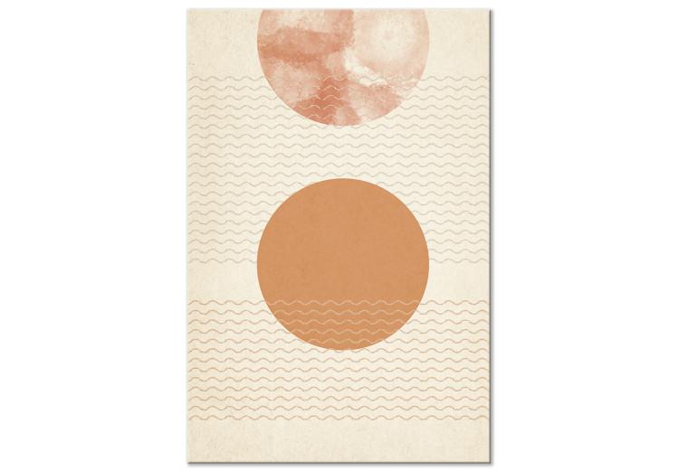 Canvas Print Orange sun - abstract geometric patterns, japandi style