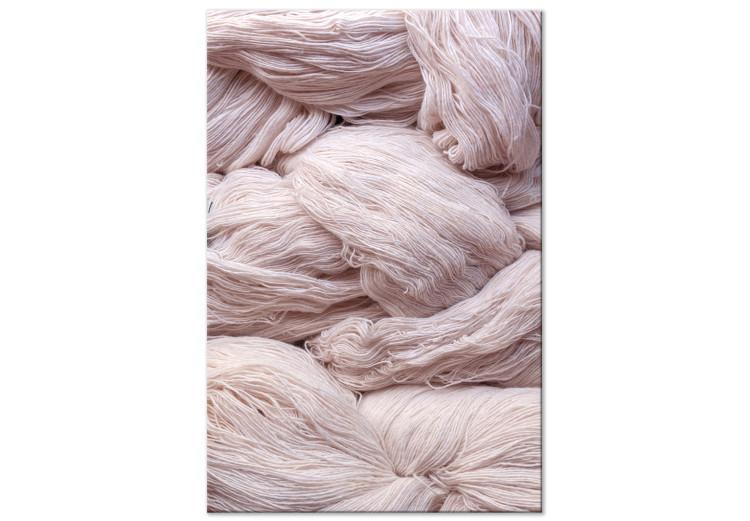 Canvas Print Light pink wool - abstract photograph with fabrics