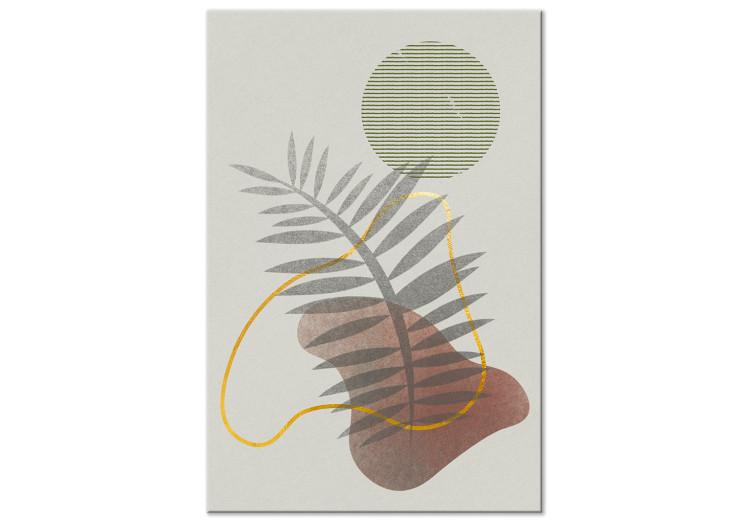 Canvas Print Palm leaf shadow - abstract with plant and geometric shapes
