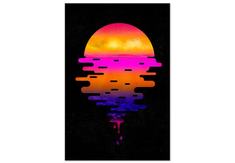 Canvas Print Colourful sunset - youth graphic on a black background