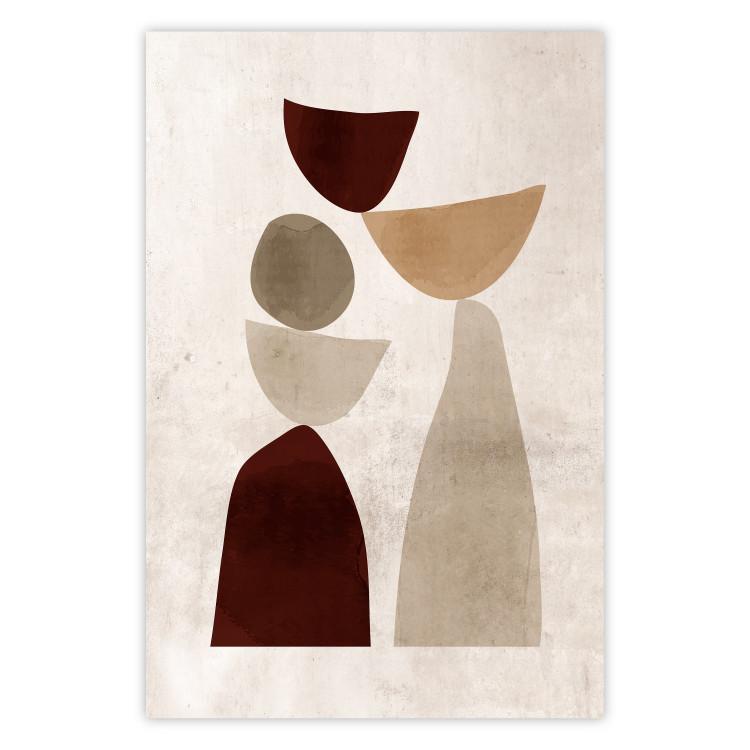 Poster Shapes Balance - abstract geometric figures on a beige background