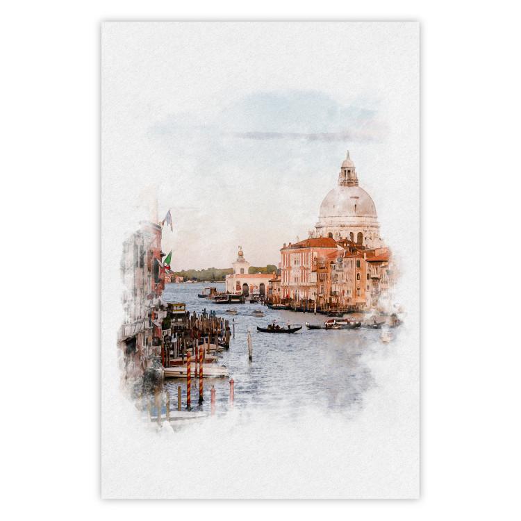 Poster Watercolor Venice - city architecture amidst water in watercolor style