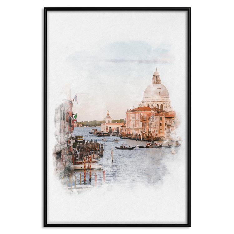Poster Watercolor Venice - city architecture amidst water in watercolor style