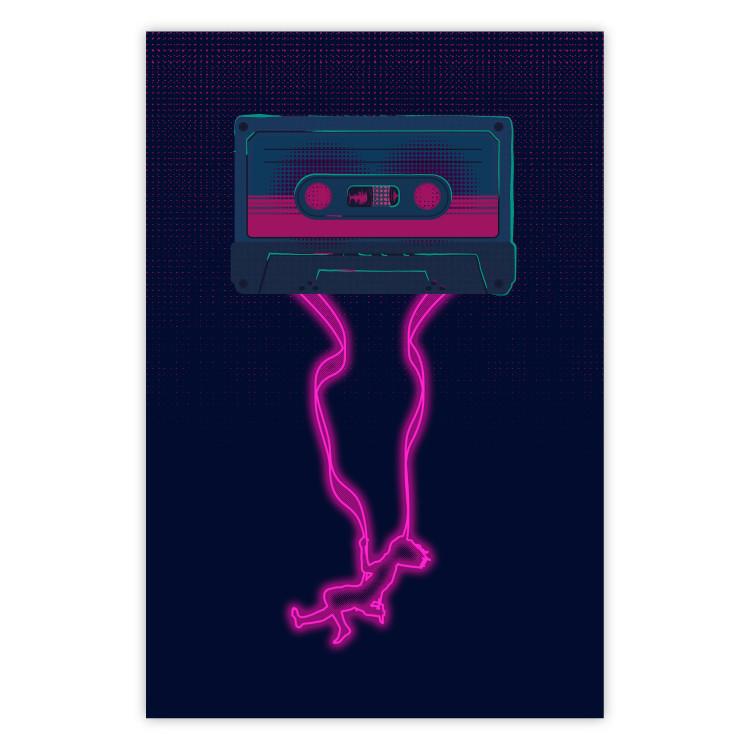 Poster Musical Euphoria - cassette tape with neon pink extended ribbon