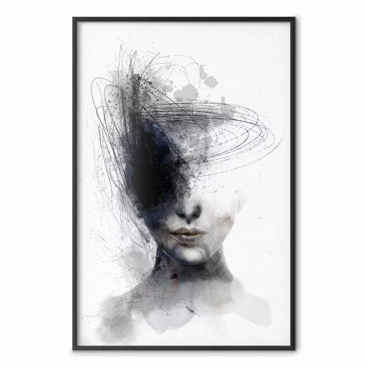 Cosmic Thought - portrait of a female face in an abstract composition
