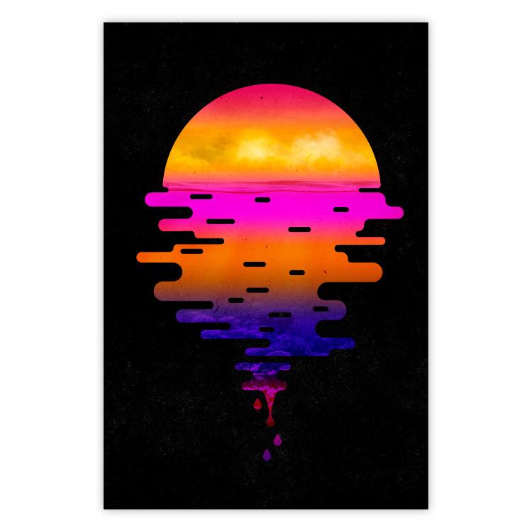 Poster Ocean Reflections - landscape of a sunset in an abstract style