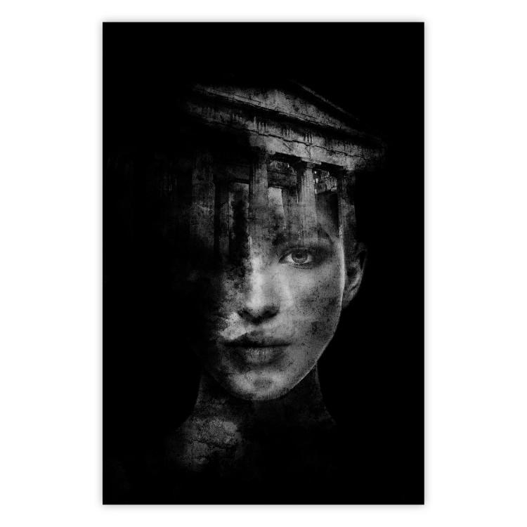 Poster Feminine Architecture - portrait of a female face in an abstract motif