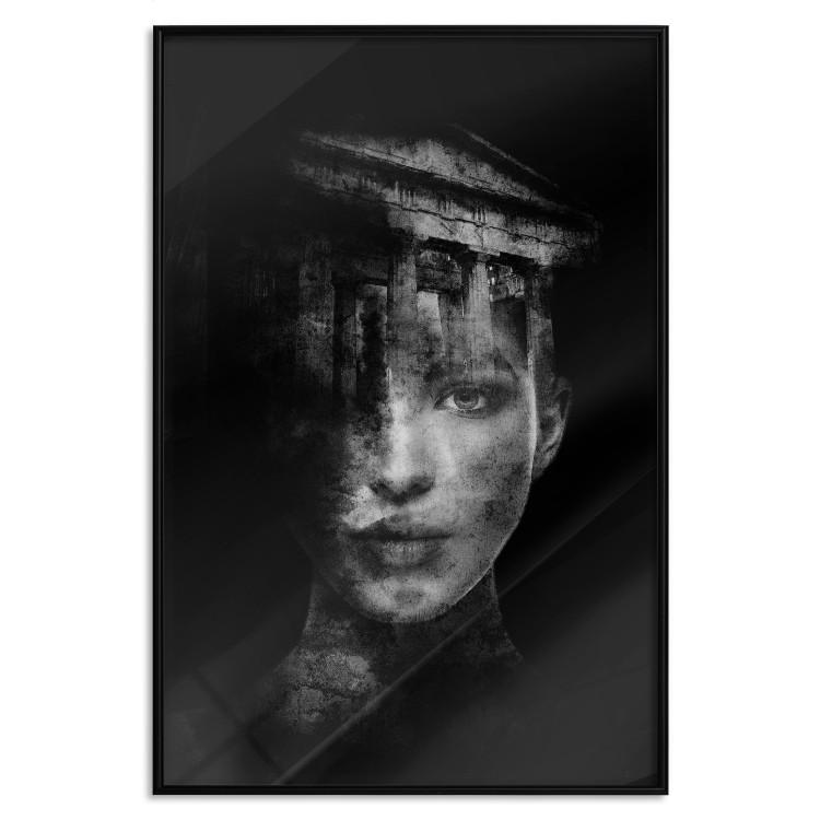 Poster Feminine Architecture - portrait of a female face in an abstract motif