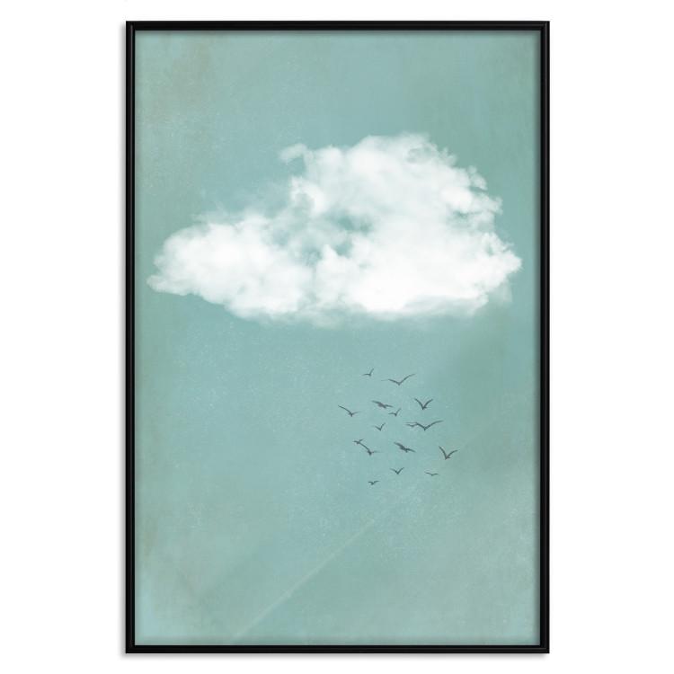 Poster Cumulus and Birds - landscape with flying birds against a sky and cloud background