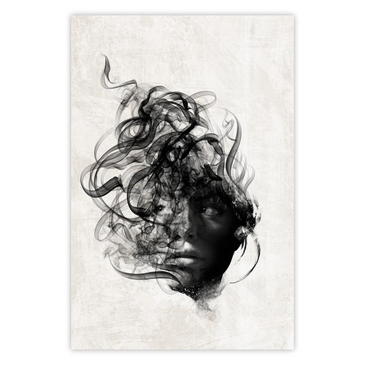 Poster Scattered Thoughts - female face depicted in an abstract motif